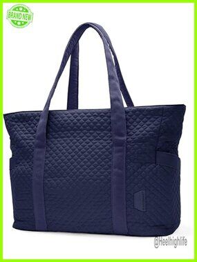 20L Puffer Work Tote with Zipper, Quilted Nurse Hospital Bag, Fits 15.6" Laptop